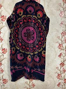 Nuevo kimono de terciopelo con estampado suzani, talla grande, reversible, largo, para baño. - Product Image 4