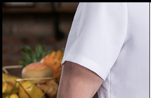 Ropa de Cocina Moderna para Chef, de Manga Corta, de Algodón y Lino, para Hombres y Mujeres, Uniforme de Trabajo de Verano para Restaurante Occidental - Product Image 6