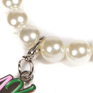 Elegant Pearl Beaded <b>Bracelet</b> with Metal Charms <b>Stretch</b> Wrist <b>Bracelet</b> Fashion Jewelry Accessory for Women Gift Everyday Wear - Product Image 3