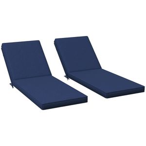 Cuscino per sedia da esterno blu navy in due pezzi, cuscino di ricambio per giardino e tempo libero (solo cuscino) - Product Image 5