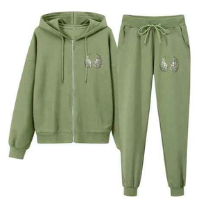 Chándal de Moda con Pedrería y Estampado Lavado Ácido de Ajuste Regular de Alta Calidad 2026, Colores Personalizables - Product Image 5