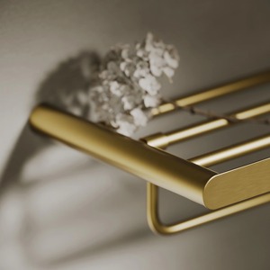 Stainless Steel Bathroom <b>Towel</b> Rack Double <b>Rail</b> <b>Wall</b> <b>Mounted</b> Metal Holder - Product Image 6