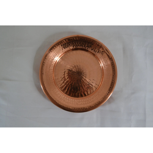 Assiettes et Plats en Cuivre Faits à la Main – Assiette de Présentation Ronde à Motif Martelé – Accessoires de Vaisselle Artisanaux - Product Image 6