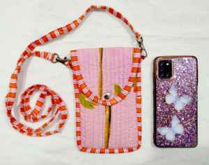 Pochette pour téléphone à imprimé floral, sac à bandoulière avec fermeture à bouton, mini sac en tissu de coton pour femmes, usage quotidien décontracté - Product Image 2