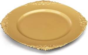 จานรองตกแต่งสวยงาม จานรองอาหารค่ำระดับพรีเมียม สำหรับงานแต่งงานและตกแต่งโต๊ะอาหารในร้านอาหาร - Product Image 3