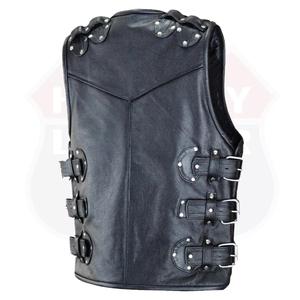 Gilet de moto en cuir véritable coupe-vent grande taille pour homme, modèle 2026, pour la course et la conduite, gilet de protection fabriqué au Pakistan - Product Image 6