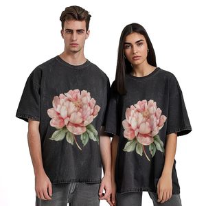 Camiseta de manga corta de peso pesado, corte holgado y extragrande, color liso, estilo vintage lavado, teñido liso, para fabricante - Product Image 5
