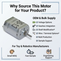 Moteur micro DC 130 3V 9V, mini moteur à balais pour voitures jouets, robotique, projets éducatifs STEM