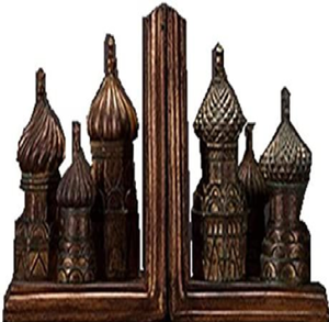 Sujetalibros metálicos con diseño de catedral rusa, con detalles intrincados, disponibles a precios de mayorista para tiendas de regalos. - Product Image 1