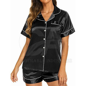 Conjunto de Ropa Casual para Mujer, Top de Manga Corta con Pantalones Cortos, Conjunto de Lujo 100% Seda, Ropa de Dormir Suave para el Hogar, Personalizable - Product Image 5