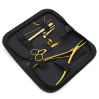 QORVEX INSTRUMENTS Pince à micro-anneaux en acier inoxydable pour pose et retrait d'extensions capillaires, usage professionnel en salon, garantie 3 ans