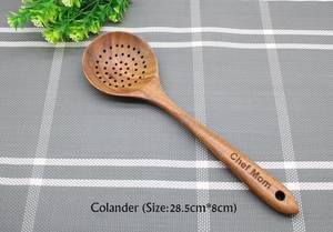 Ensemble d'ustensiles de cuisine en bois personnalisés, cuillères gravées, spatule, passoire, vaisselle - Product Image 6