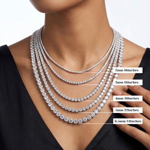 Luxury 925 Silver Moissanite Emerald Cut <b>Statement</b> <b>Necklace</b> Rhodium Plated Unisex Everyday Wear Chain Jewelry - Product Image 6