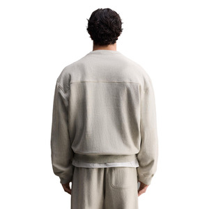 Sweat-shirt à col rond surdimensionné 100% coton tricoté couleur unie minimaliste respirant pour l'automne - Product Image 2