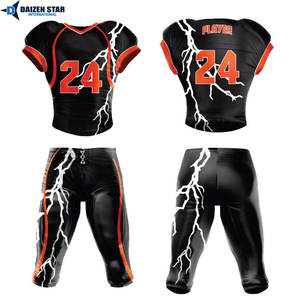 Uniforme de Fútbol Americano Transpirable de Spandex/Poliéster, Nombre del Equipo Personalizado, Tallas Grandes, Mangas Cortas, Protección UV UPF 50+ - Product Image 6