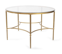 Table basse ronde en verre, métal doré, mobilier de salon contemporain minimaliste moderne