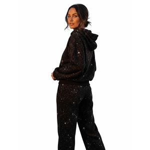 Survêtement personnalisé surdimensionné avec strass, 100% coton molletonné, grammage élevé, look tendance, pour le streetwear ou les tenues décontractées, unisexe - Product Image 4