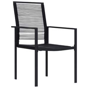 Ensemble de salle à manger en verre noir avec structure en acier thermolaqué et rotin creux en PVC pour l'extérieur - Product Image 3