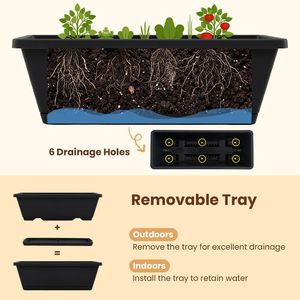 Jardinière verticale surélevée à 5 niveaux avec trous de drainage pour patio - Product Image 5