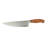 Couteau de chef UM STEEL en acier damas fait main, lame en acier inoxydable 440C, manche en bois, 7 pouces, étui en cuir, finition haute brillance