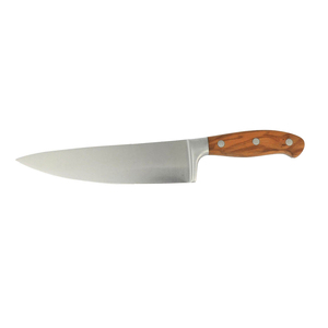 UM STEEL Handmade Damascus Steel Chef <b>Knife</b> 440C Stainless Steel Blade Wood Handle 7-inch Leather Sheath High-Polish Finish - Product Image 1