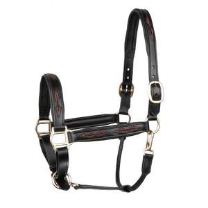 Cabestro de Cuero Genuino Trenzado para Caballo, Ajustable y Acolchado, con Herrajes de Latón Premium, para Equitación - Product Image 1