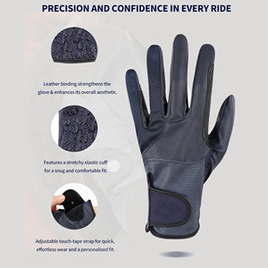 Luxury Soft Leather Equestrian Riding Gloves Breathable Perforated Design for Summer Horseback Riding Training Gloves - Product Image 2