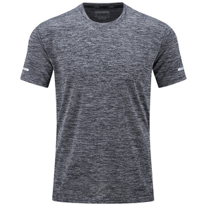 Quick Dry 100% Cotton Fleece Summer <b>Mens</b> Running Jogging T-<b>shirts</b> Crew Neck Athlete Sports Gym Fitness Pullover Reflective - Product Image 1