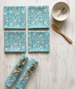 Servilletas de Mesa de Algodón Estampadas a Mano de la India, Lavables, Estilo Rústico, Decoración Boho para Mesa - Product Image 6