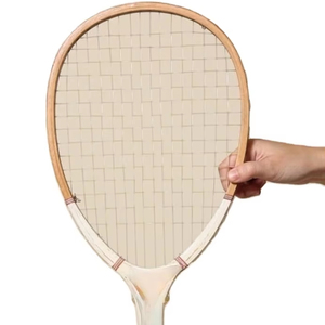Unisex Customize All Sizes and Colours Wooden Badminton Racket Tennis With Gripy Soft Handle Hard <b>Netting</b> and Custom Logo - Product Image 1