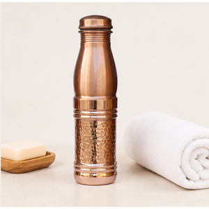 Bouteille d'eau artisanale en cuivre pur, écologique, avec design martelé, anti-fuite, pour la santé, le yoga et l'hydratation quotidienne - Product Image 4