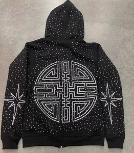 Manufacturer Custom Hoodie Oversized Heavyweight Dtg Printing Graphic Acid Washed Fleece Boxy Cropped 100%Cotton Baggy <b>Zip</b> <b>up</b> - Product Image 2
