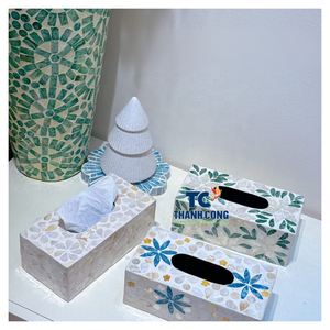 Fabricant professionnel de boîtes à mouchoirs en nacre, accent d'intérieur de luxe, boîte à mouchoirs en nacre noire, Vietnam - Product Image 1