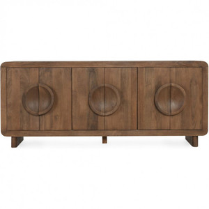 Midcentury Modern Solid Wood Living Room Cabinet 3 Doors 3 Shelves <b>Storage</b> <b>Sideboard</b> Furniture for Apartment and Hotel Use - Product Image 3