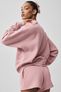 Sweat-shirt en coton respirant pour femme, manches longues, décontracté, couleur unie, vente en gros - Product Image 4