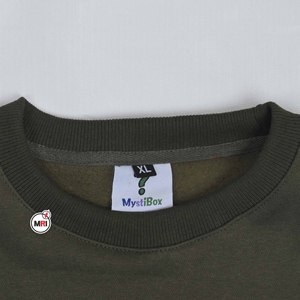 Sudadera Verde Oliva al por Mayor con Cuello Redondo, Corte Regular, Logotipo de Signo de Interrogación Bordado, Ropa Casual de Otoño para Hombre - Product Image 5