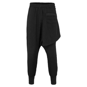 กางเกงฮาเร็มสำหรับผู้ชาย,กางเกงขาจั๊มทรงครอทสำหรับใส่ทำงานสีดำ - Product Image 1