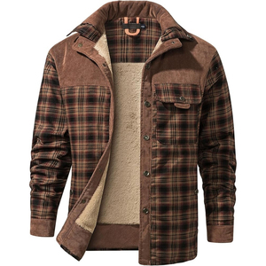 <b>Mens</b> Workwear <b>Flannel</b> Shirt <b>Jacket</b> with Hoodie Durable Heavyweight Plaid <b>Flannel</b> Shirts Bulk Wholesale Direct Rate - Product Image 5