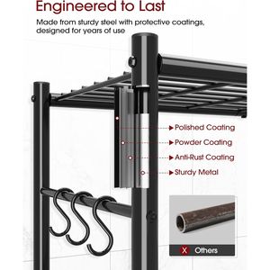4-Tier Rust-Resistant Garage Shelf Organizer with Leveling Feet & Hooks Easy Assembly for <b>Kitchen</b> <b>Pantry</b> Storage - Product Image 4