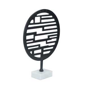 Circular Geometric Aluminum Sculpture Handmade Artistic Eco-Friendly Durable Tabletop Decor Modern Design Living Room Display - Product Image 2