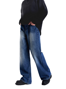 Jeans de Mezclilla Anchos y Holgados ODM, Unisex, Casuales, Personalizados, Estilo Urbano, Lavado Vintage, Pantalones de Moda al por Mayor - Product Image 5