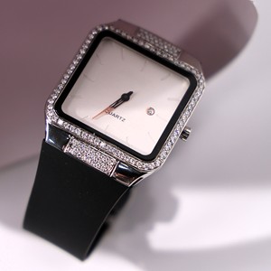 Reloj de Cuarzo Miyota con Esfera Cuadrada de 46 mm, Cristal, Correa de 20 mm con Pedrería, Visualización de Fecha, Estilo de Joyería de Moda Personalizable - Product Image 4