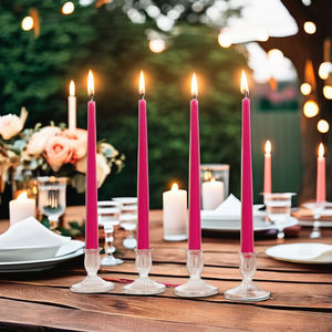 Illuminate Weddings & Christmas with Premium Magenta <b>Tapered</b> Soy Wax <b>Candles</b>-Smokeless - Product Image 2