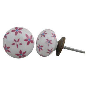 Handmade Premium Quality White Ceramic Flower Drawer Knobs Dresser Cabinet Pulls <b>Kitchen</b> <b>Cupboard</b> Door Handles Wholesale CK-786 - Product Image 3