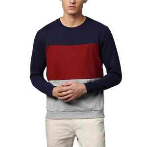Sudadera de invierno de alta calidad ODM de forro polar con logotipo personalizado, ligera, de algodón, cuello redondo, color sólido, para hombre, 380 g/m², OEM con tela de 3 tonos. - Product Image 1