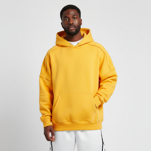 High Quality 100% Cotton Heavyweight Fleece <b>Plain</b> Dyed Stonewashed Hooded Oversized Windproof Pullover Custom Embroidered Logo - Product Image 3