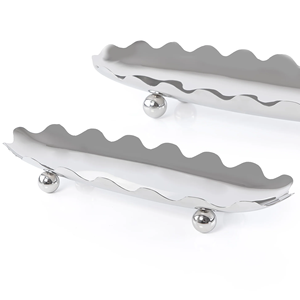 Stainless Steel Wave Shape Cake Stand Set of 2 Reusable Serving Tray Display Rack - Product Image 3