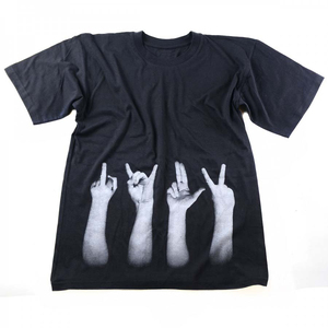 Meilleur fabricant OEM de t-shirts à manches courtes pour hommes avec impression de gestes de la main, col rond, coupe régulière, style décontracté - Product Image 4