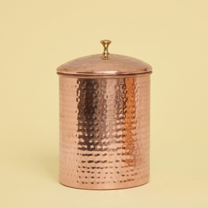 High-Quality Pure Copper Hammered Design Food Storage Box Container For <b>Kitchen</b> Counter Tea Sugar Coffee <b>Caddy</b> & Flour Canister - Product Image 1