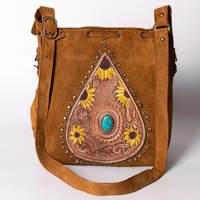Sac bandoulière en cuir suédé turquoise, fait main, avec gravures, style vintage, design bohème chic, fermeture éclair simple